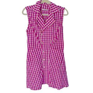 Derek Lam 10 Crosby Pink Gingham Button-Front Dress